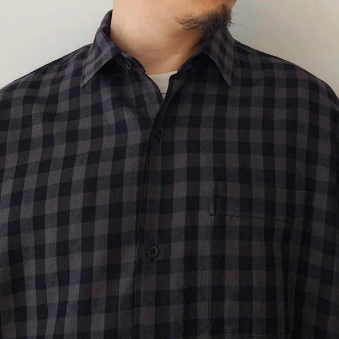 BLANC YM / Silk Plaid Wide Shirts