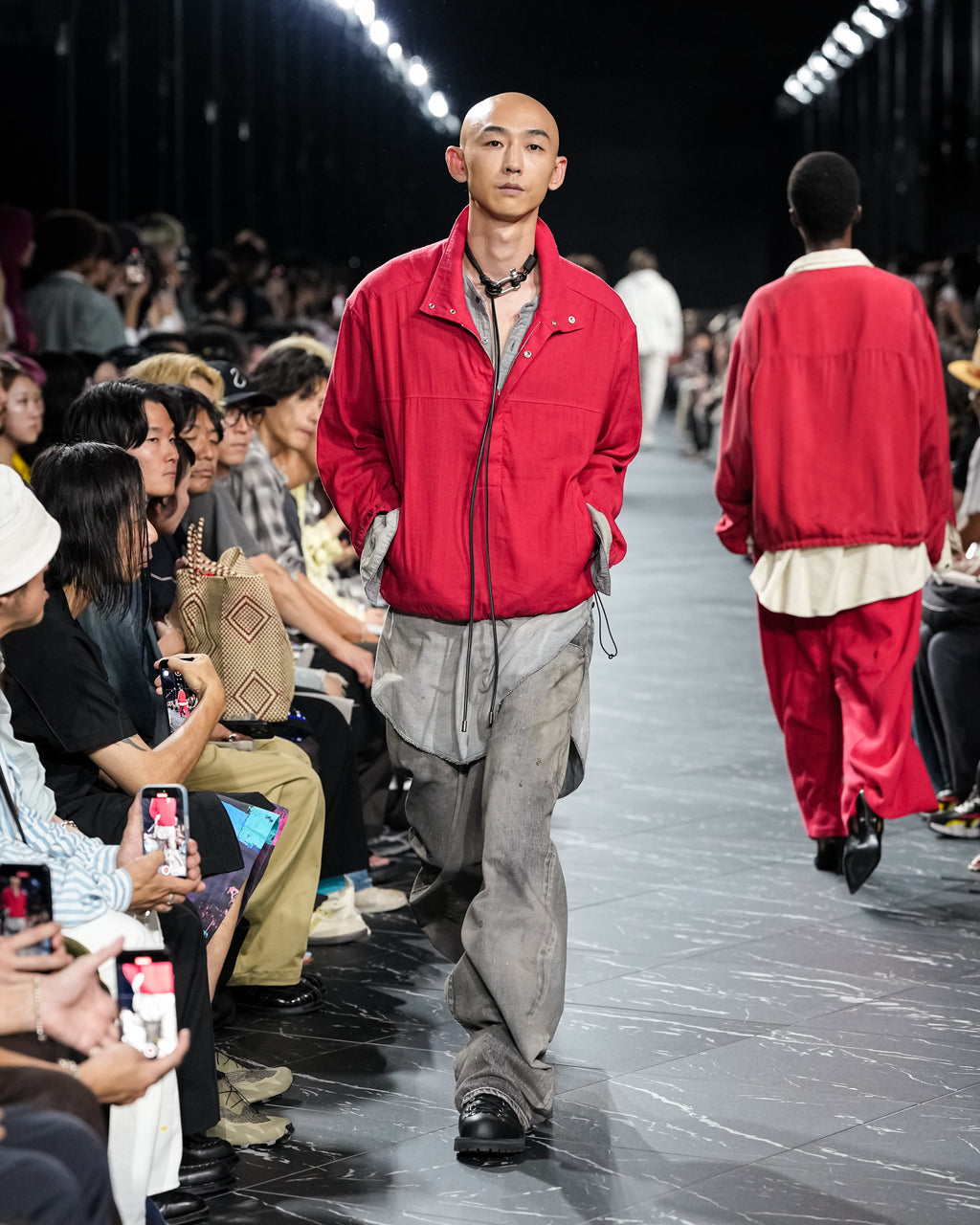 ANCELLM / Chambray Long Shirt Dress (Black)