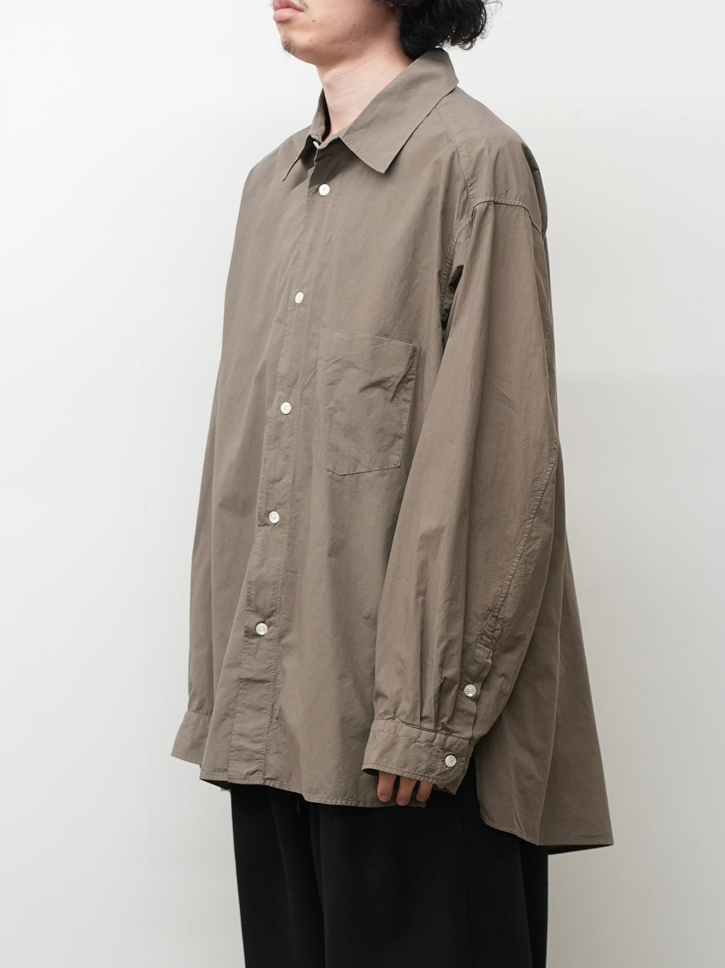 ANCELLM / Shrink Over Shirt (D.Brown)