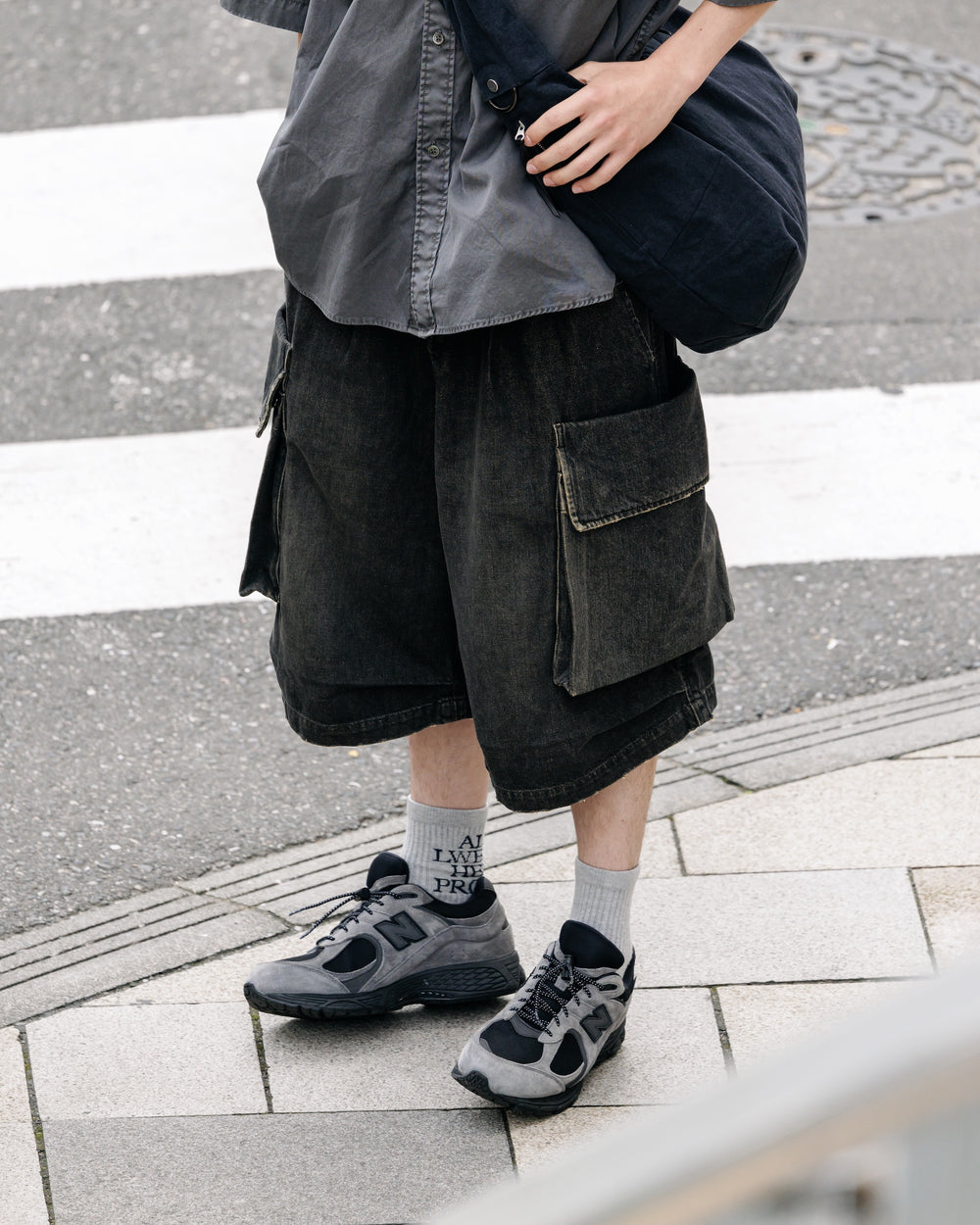 CLESSTE / Vintage Dyed Selvedge Denim City Military Half Pants (Vintage Black)