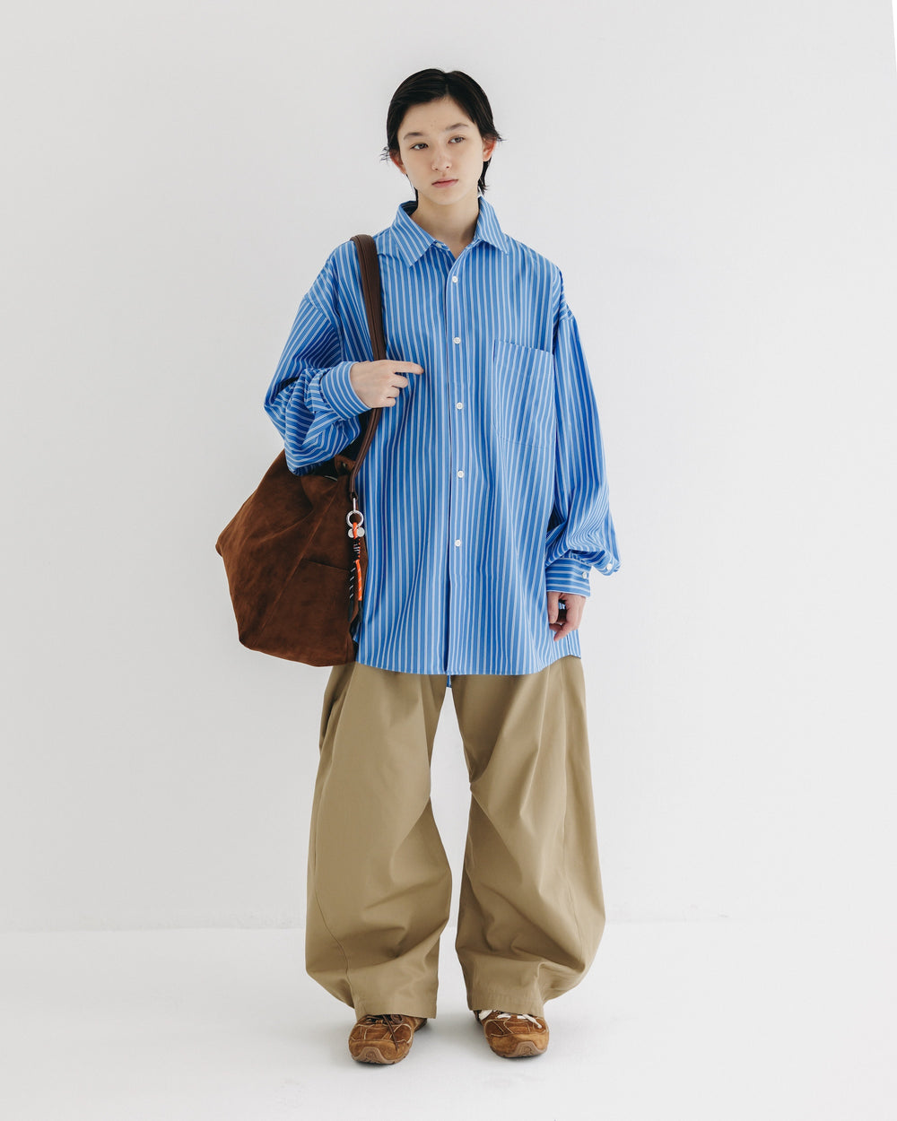 CLESSTE / 46G Knit Everyday L/S Shirt (Sax Blue Stripe)