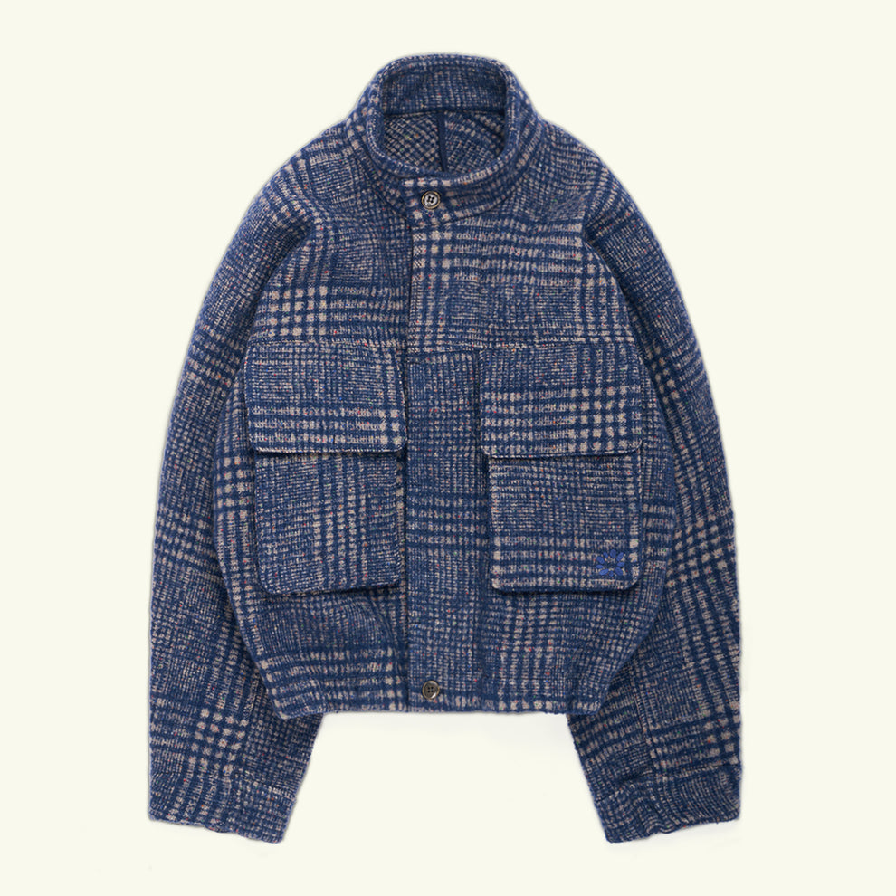 GANDER / Wool Peveril Jacket (Blue Check)
