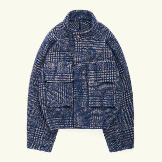 GANDER / Wool Peveril Jacket (Blue Check)