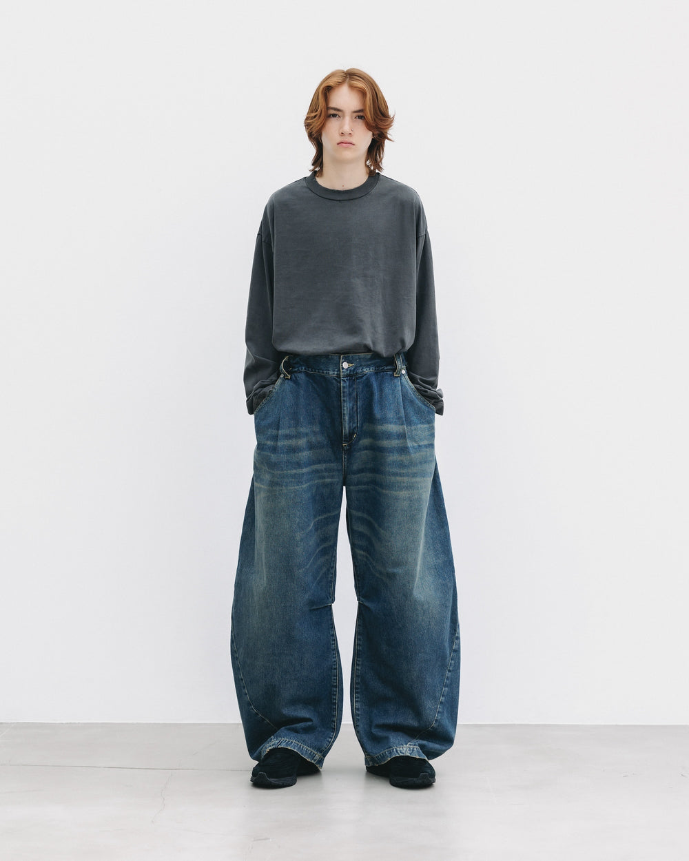 CLESSTE / Vintage Dyed Selvedge Denim Barrel Leg Pants (Vintage Indigo)