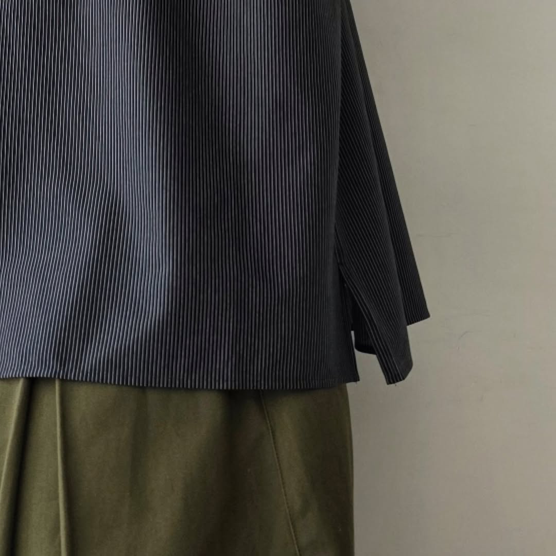 KANEMASA PHIL / 46G Stripe Ether Shirt (Black)
