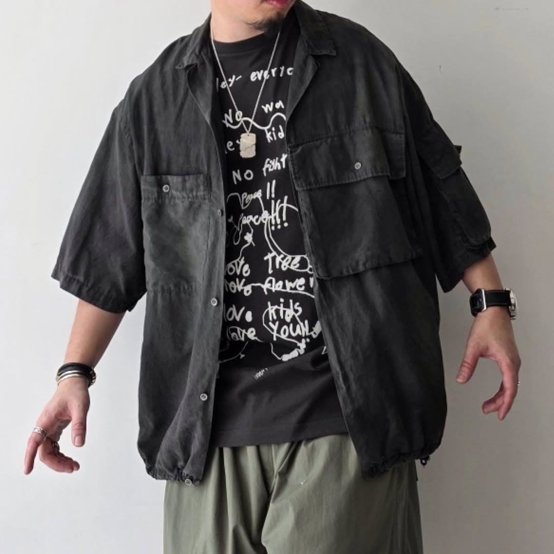THE JEAN PIERRE / Fade Silk BETA SS Shirt (Fade Blk)