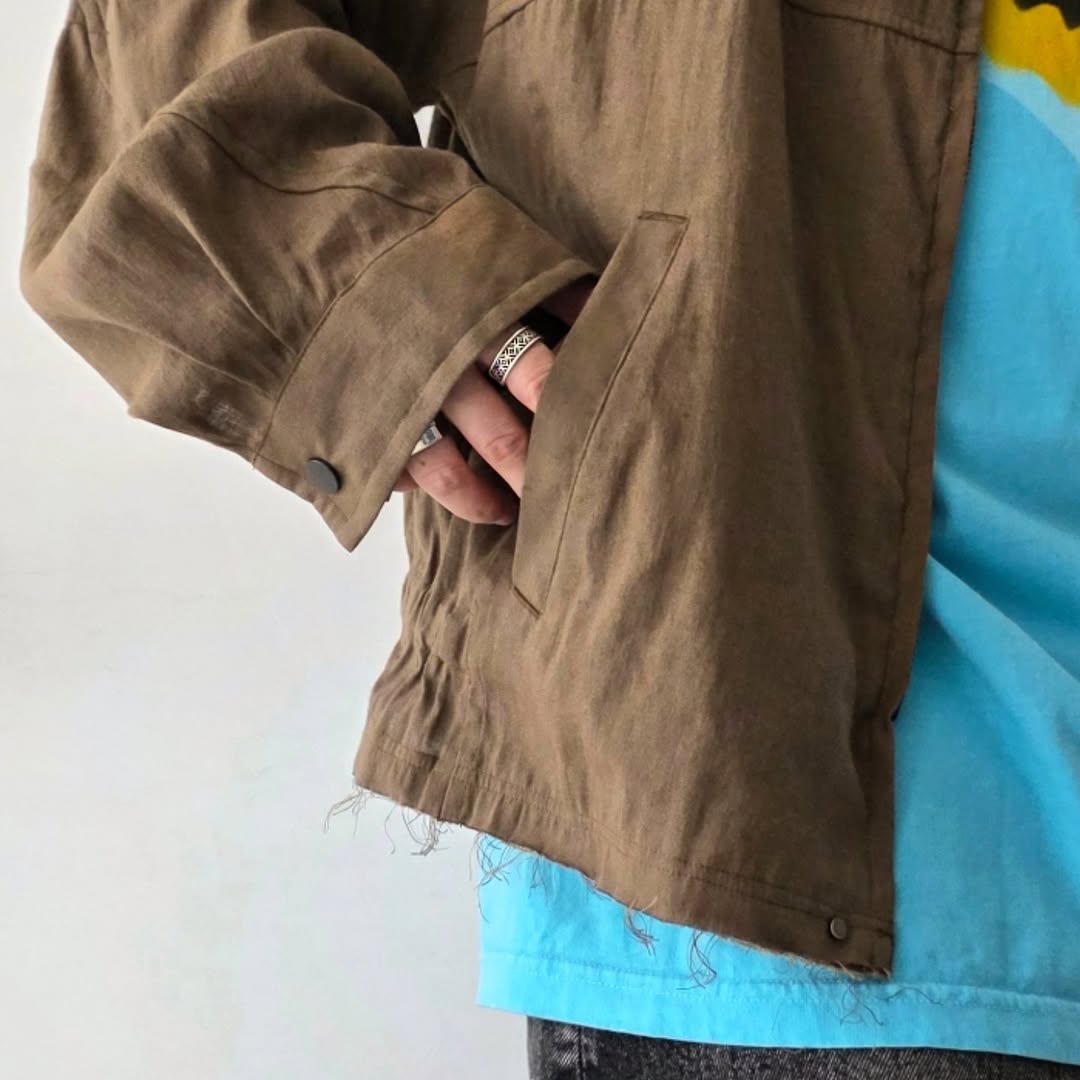 ANCELLM / L/N Zipup Shirt Jacket (Brown)