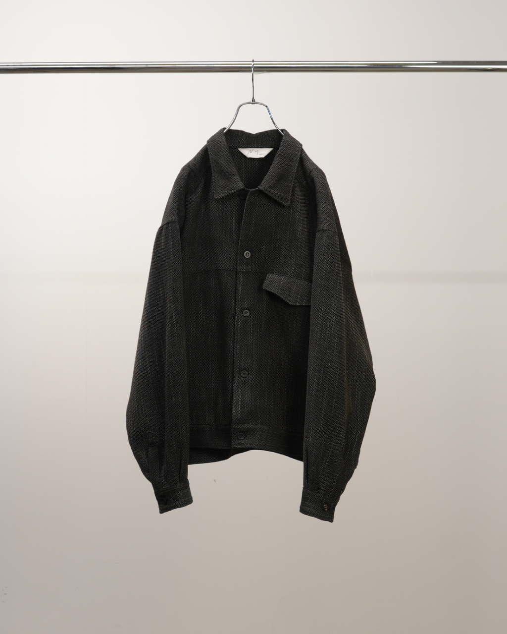 ANCELLM / Melange Wool Work Shirt Blouson (Black)