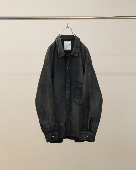 ANCELLM / Brushstroke Aging Shirt (Black)