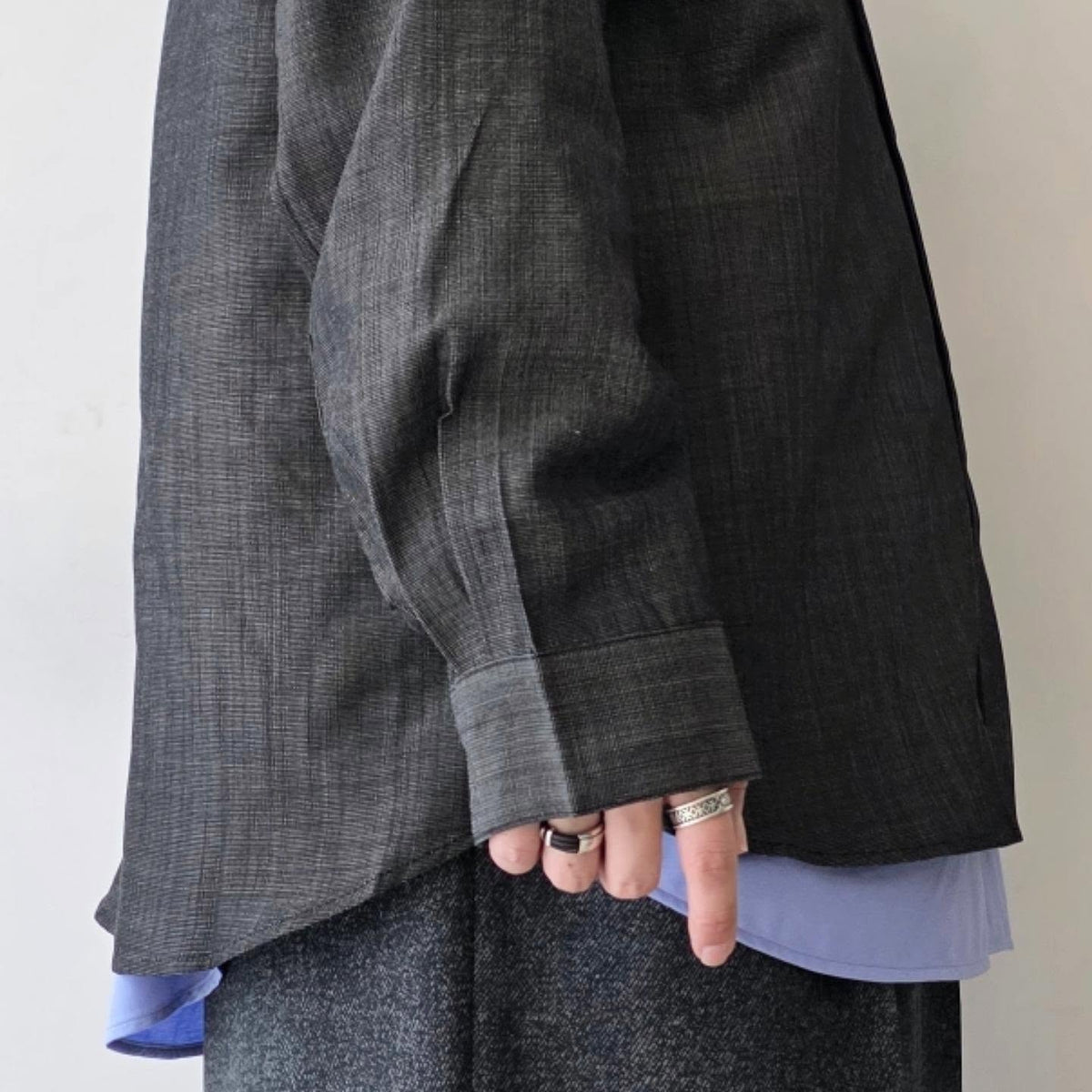 ANCELLM / Wool Hakeme Tailored Shirt (Black)