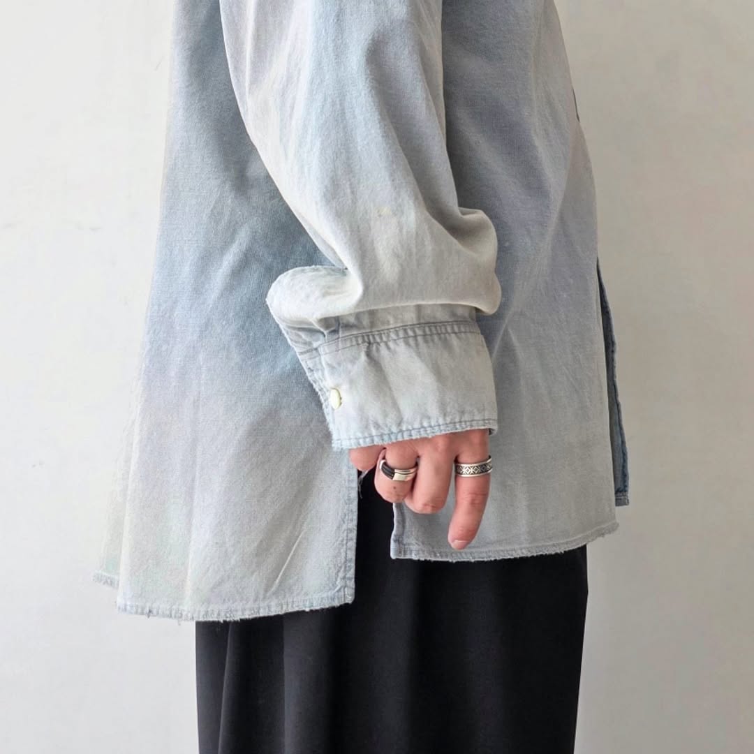 ANCELLM / Brushstroke Aging Shirt (Indigo)