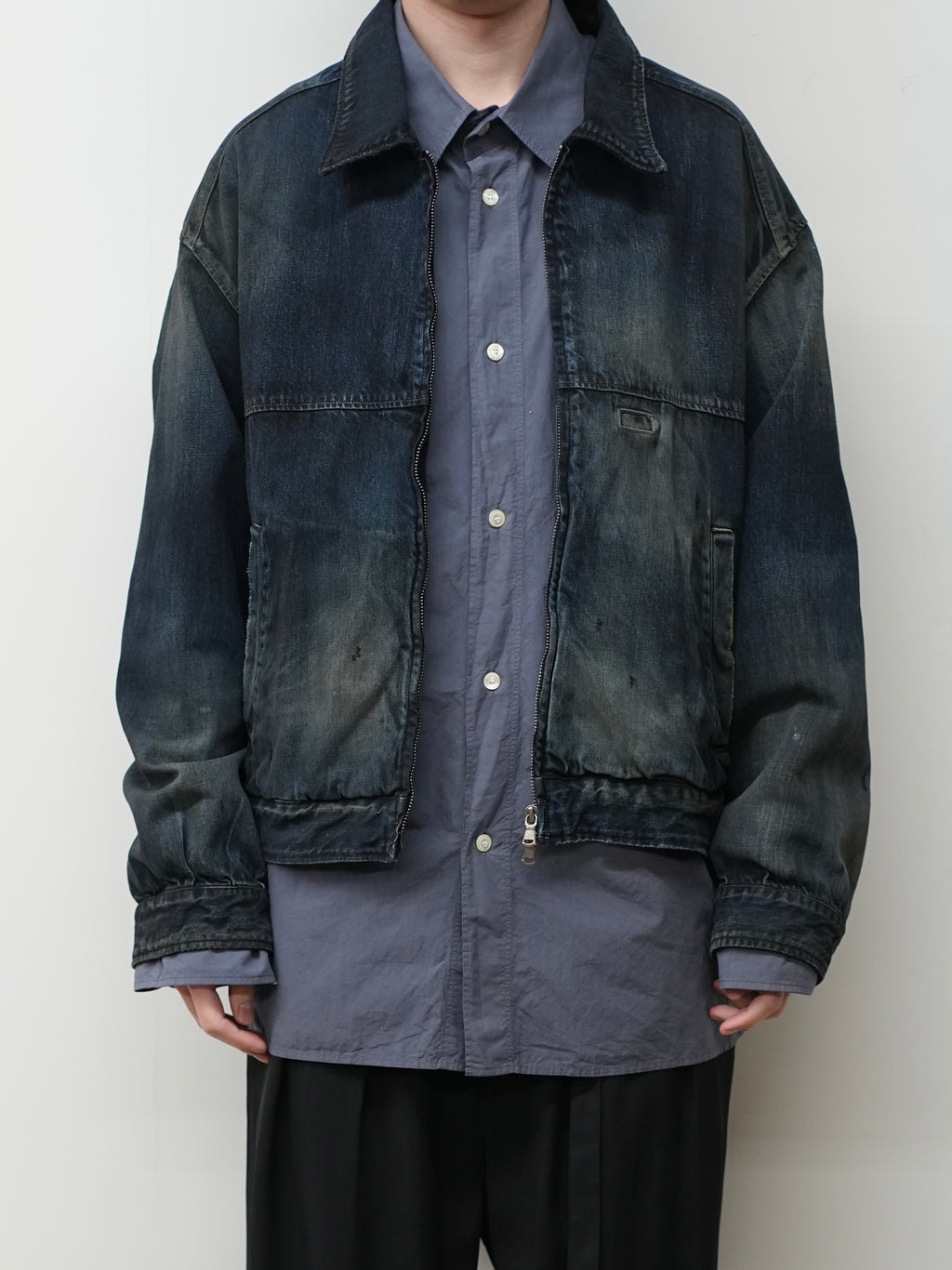 ANCELLM / Denim Zipup Jacket (Black)