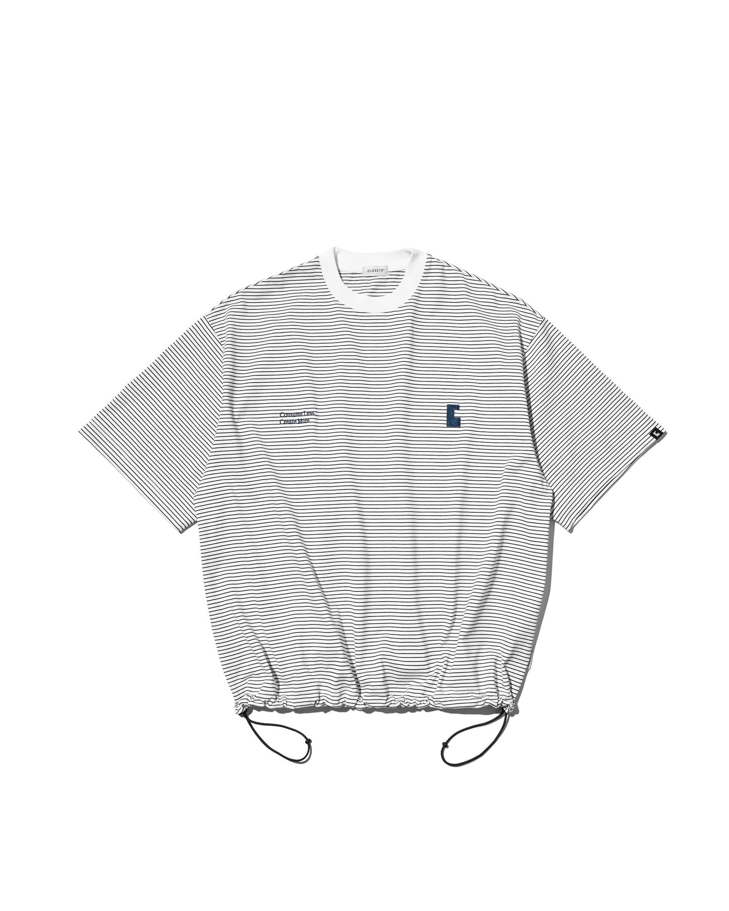 CLESSTE / 'C x Concept' Striped S/S T-Shirt With Drawstrings (White x Black)