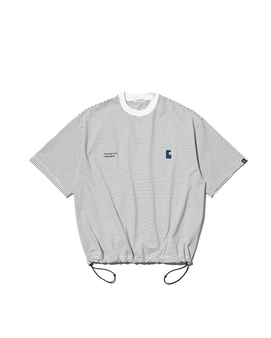 CLESSTE / 'C x Concept' Striped S/S T-Shirt With Drawstrings (White x Black)