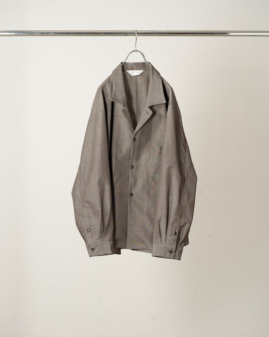 ANCELLM / Wool Hakeme Tailored Shirt (Brown)