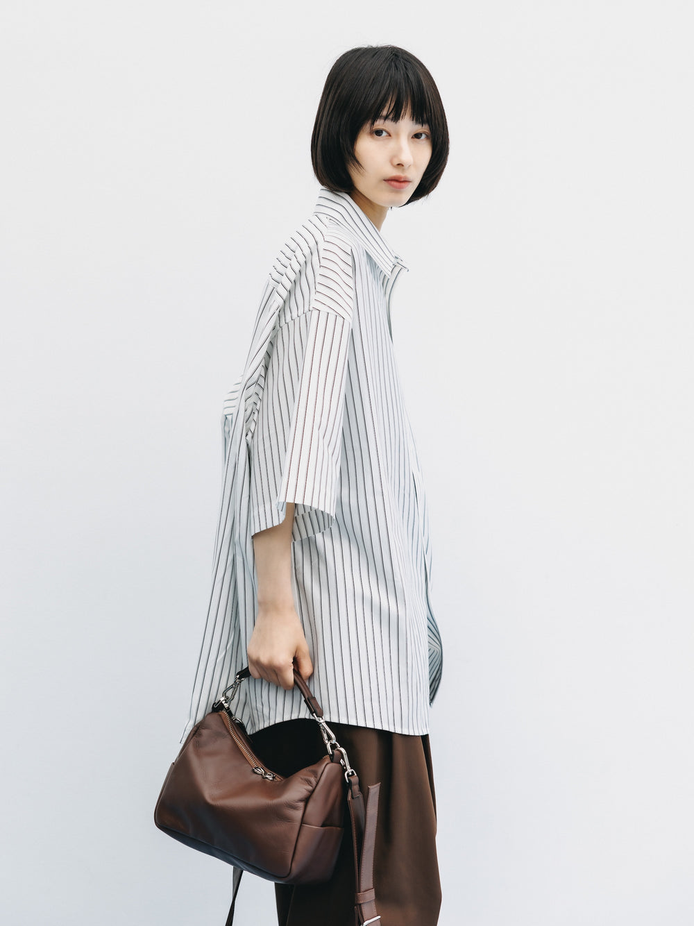 CLESSTE / Thick/Thin Stripe 46G Knit Everyday S/S Shirt (White Stripe)