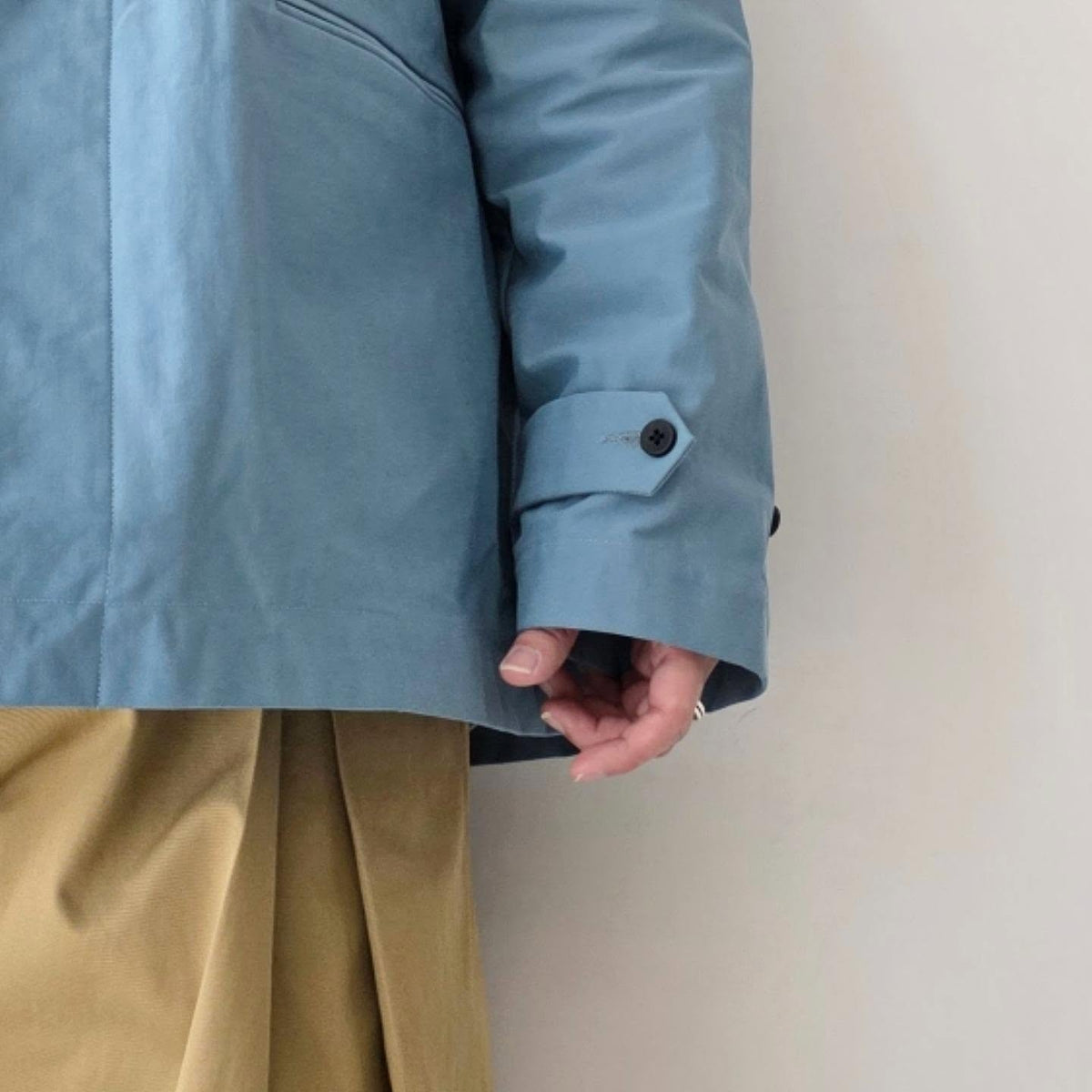 KANEMASA PHIL / 36G ECONYL Half Coat (Blue Gray)