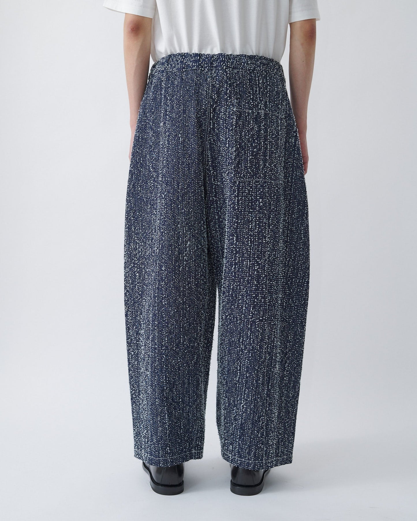 SAGE NATION / Box Pleat Trouser Denim - Indigo Snow Nep