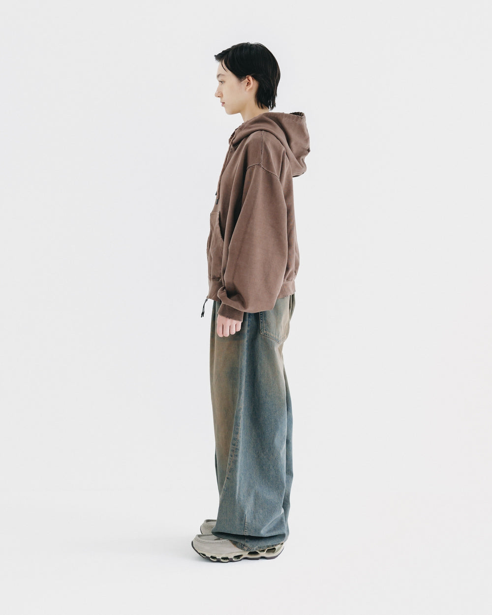 CLESSTE / Vintage Dyed Selvedge Denim Barrel Leg Pants (Vintage Brown)