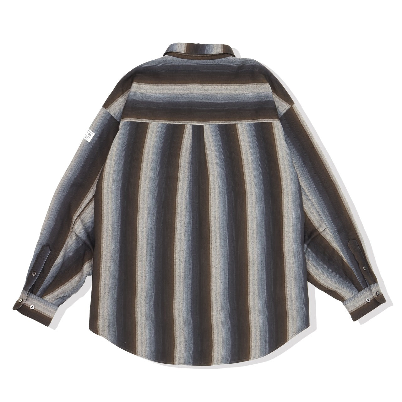 ELEPHANT TRIBAL FABRICS / Zip Ombre Stripe Shirt (Brown)