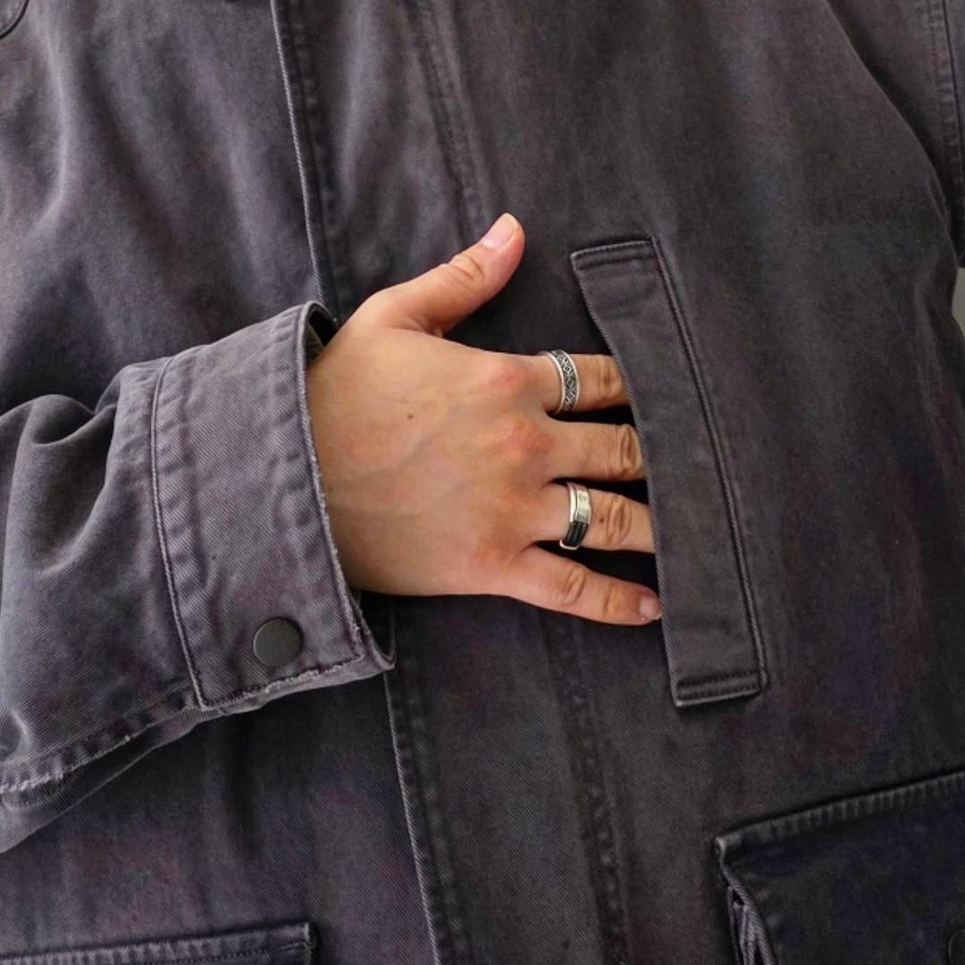 ANCELLM / Highcount Drill Aging Jacket (Black)