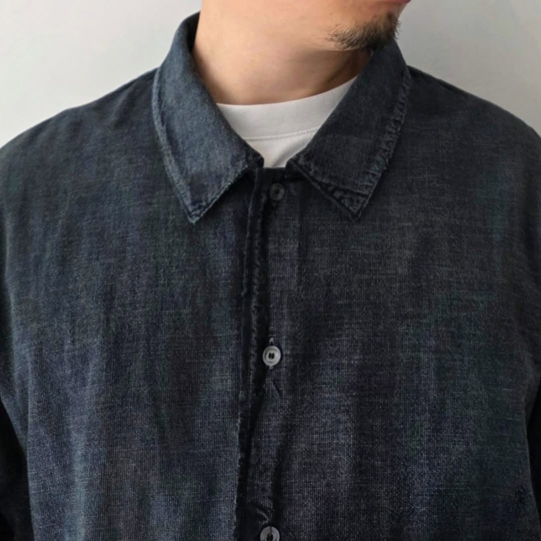 ANCELLM / Brushstroke Aging Shirt (Black)