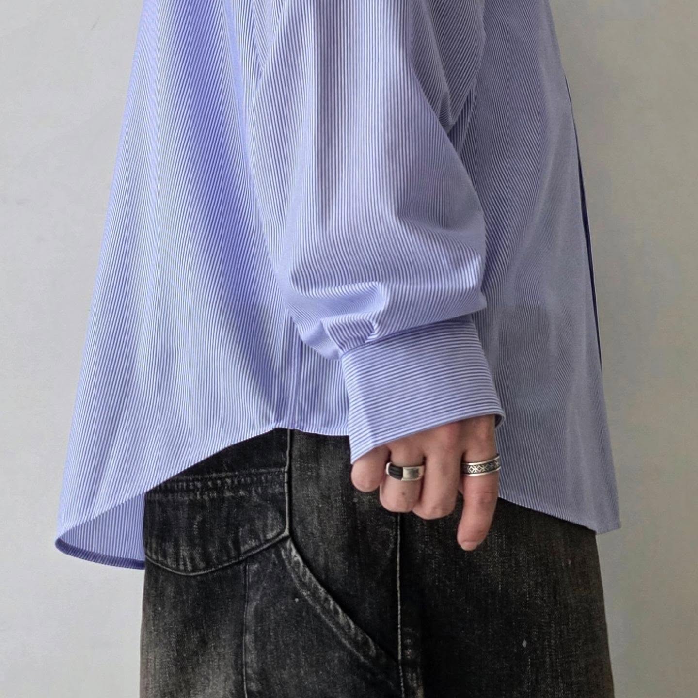 KANEMASA PHIL / 46G Atmosphere Stripe Shirt (Blue)