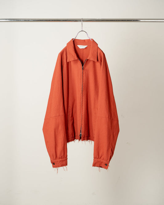 ANCELLM / Shrink Wool Zip-Up Shirt Jacket (Red)