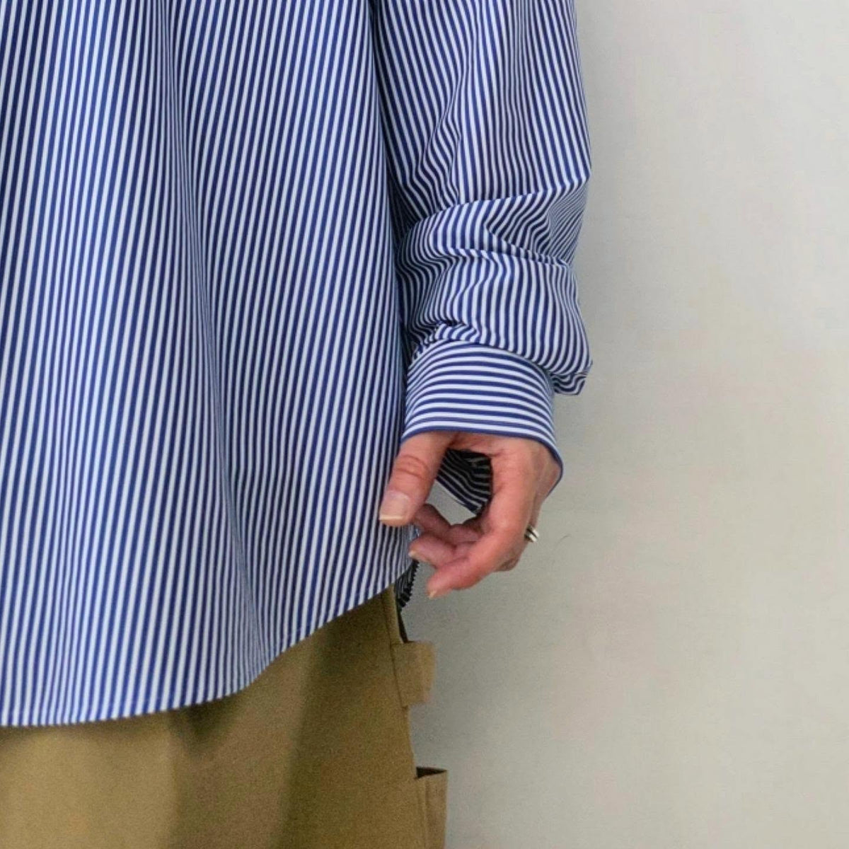 KANEMASA PHIL / 46G Atmosphere Stripe Shirt (Navy White)