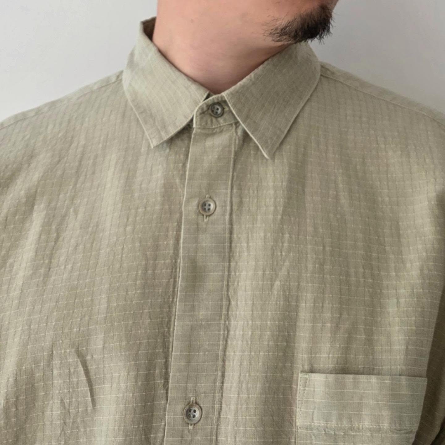 NOMAT / S/S Shirt Silk Cotton Ripstop (Mistgreen)