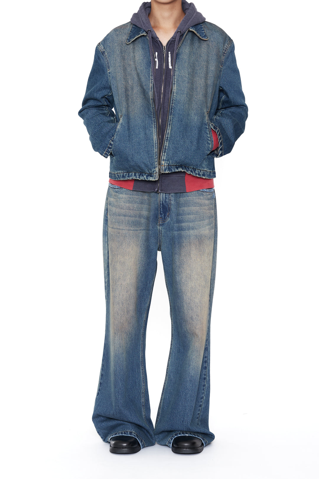 CODA / Indigo Washed Denim Tilt Zip Jacket