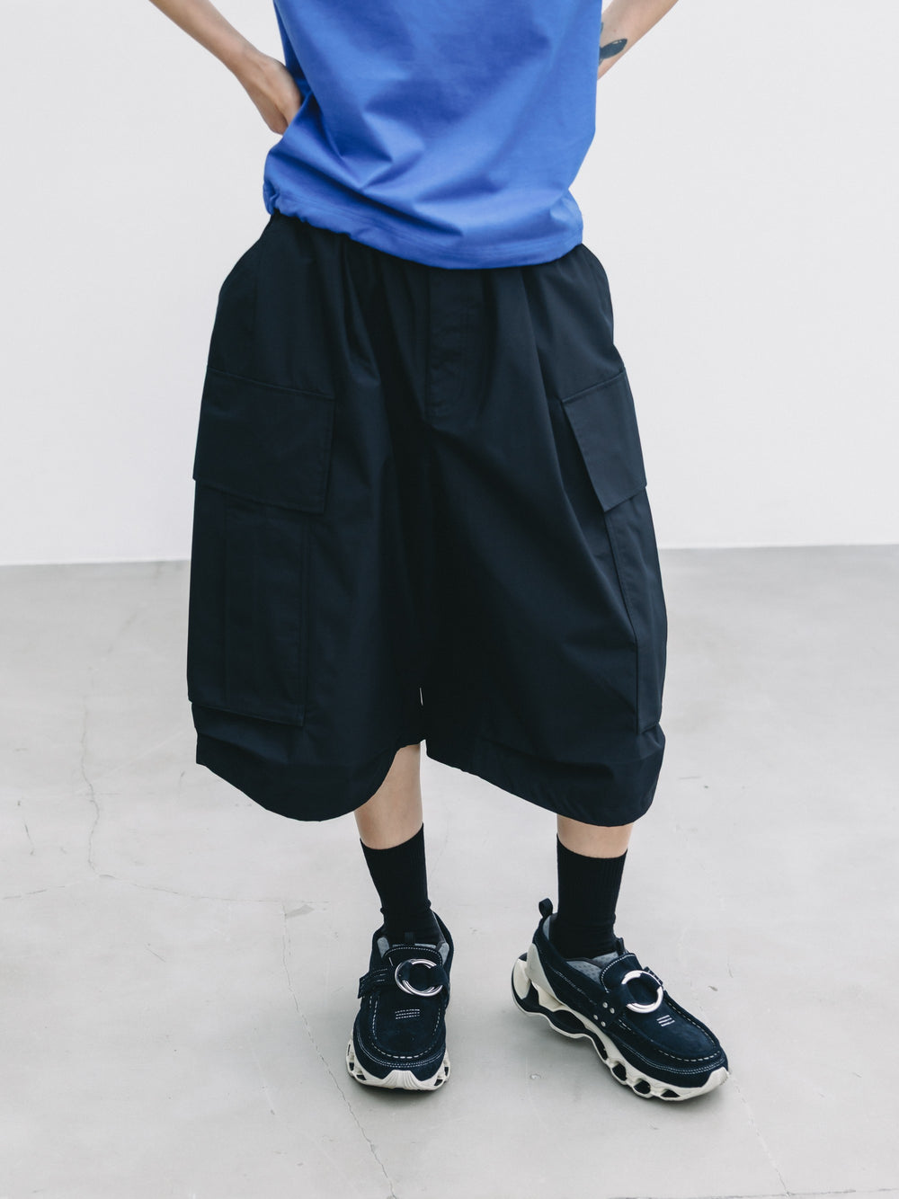CLESSTE / +Phenix Windstopper ® By Gore-tex Labs City Mega Pocket Balloon Cargo Half Pants (Black)