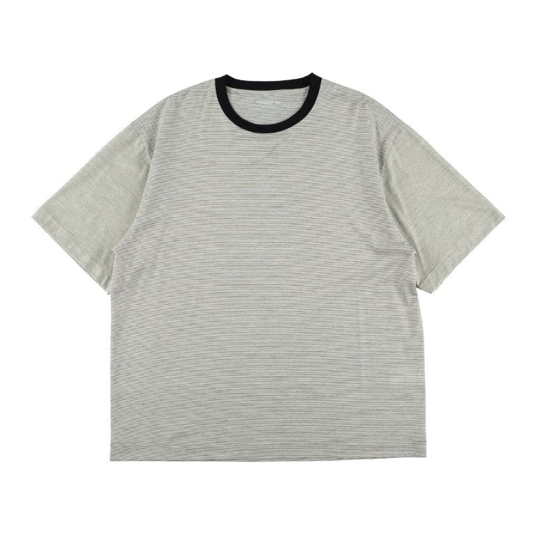 KANEMASA PHIL / 32G Wool Stripe SS Tee (Beige)