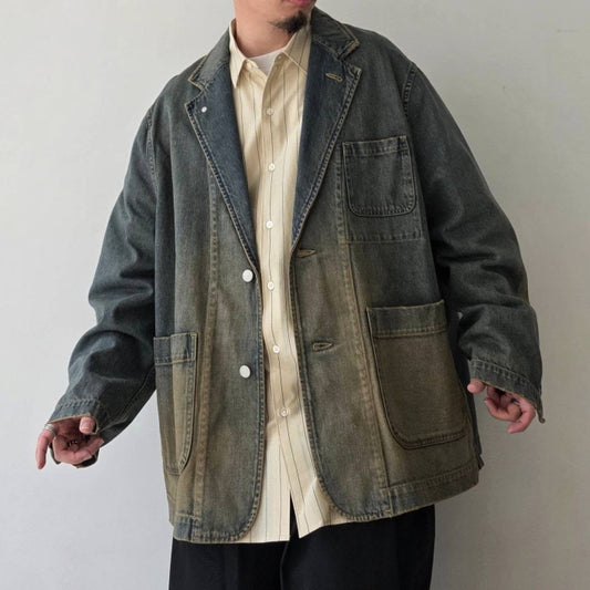 CLESSTE / Vintage Dyed Selvedge Denim City Worker Tailored Jacket (Vintage Beige)