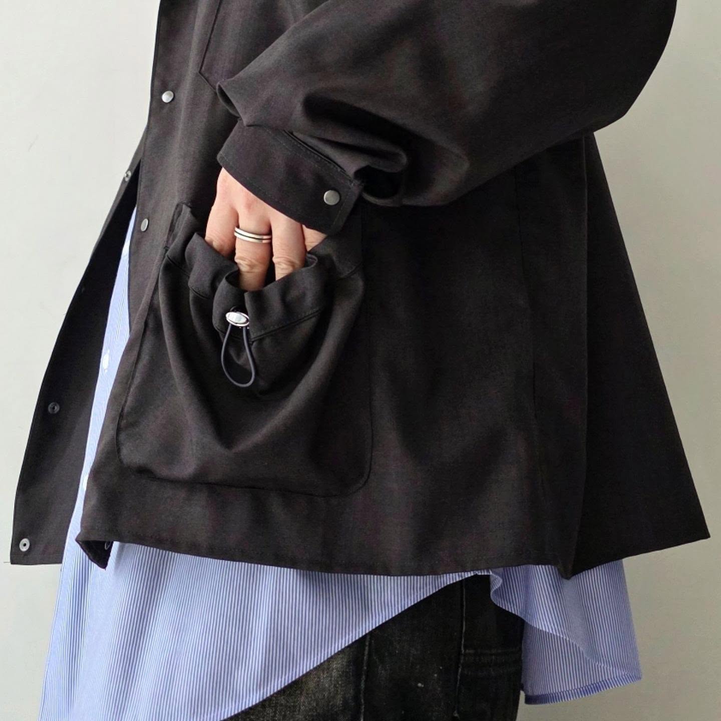THE JEAN PIERRE / Urban Wool Tech Pyjama Shirt (Black)