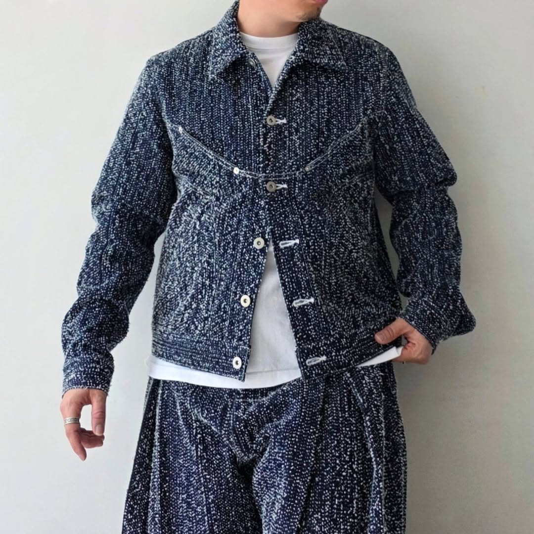 SAGE NATION / Denim Jiji Jacket - Indigo Snow Nep