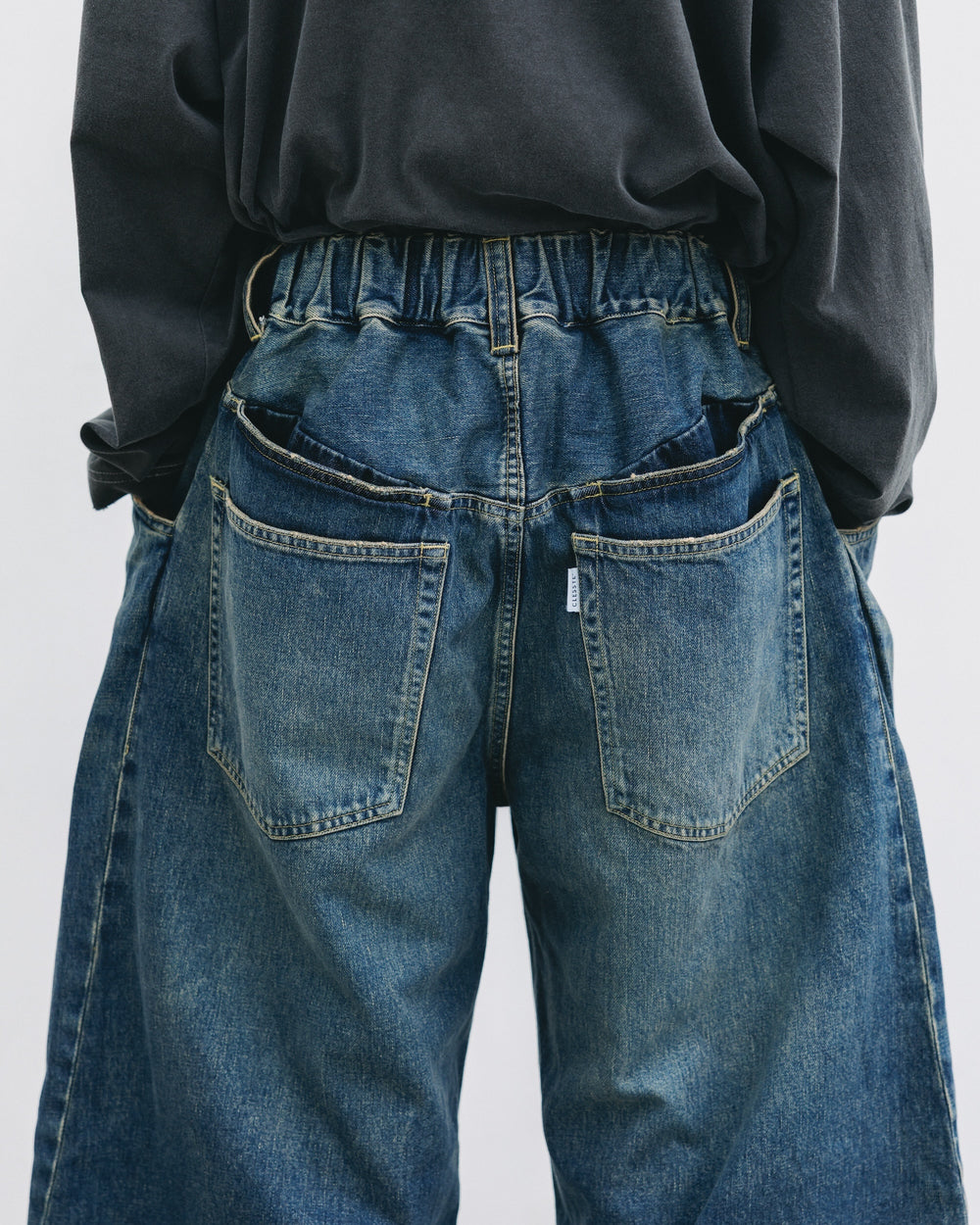 CLESSTE / Vintage Dyed Selvedge Denim Barrel Leg Pants (Vintage Indigo)