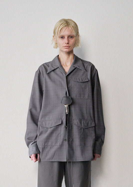 RICH I / Box Opencollar Shirt Jacket(Gray Check)