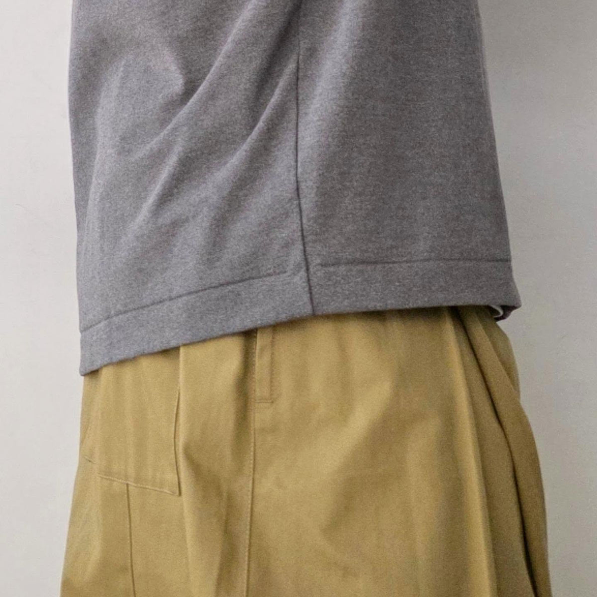 NONNOTTE / Shawl Collar V/N Tapered Oversized Long Sleeve (Smoky Charcoal)