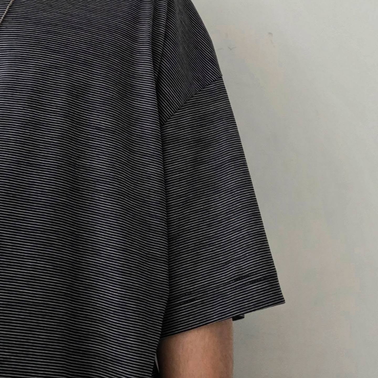 KANEMASA PHIL / 32G Wool Stripe SS Tee (Black)
