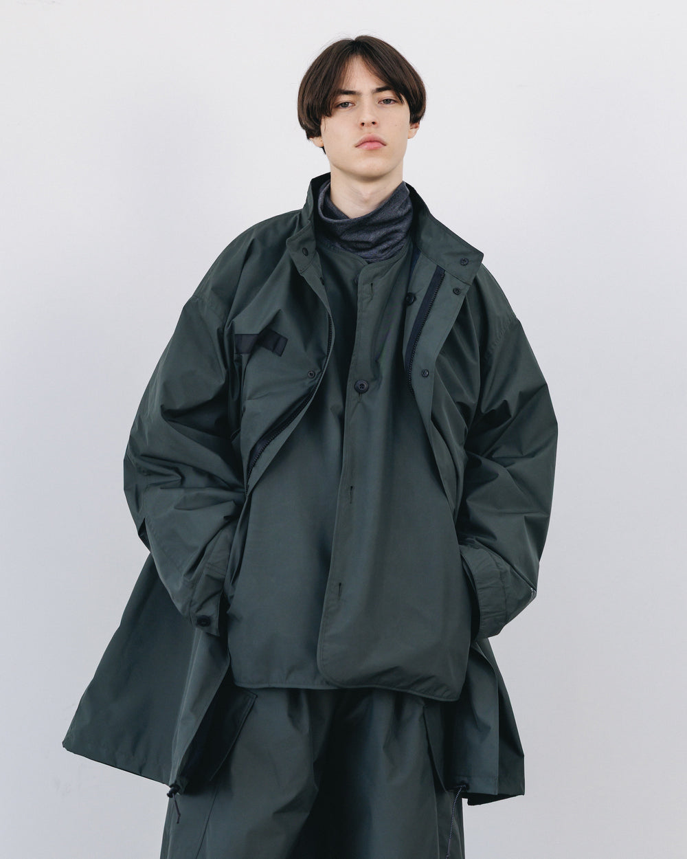 CLESSTE / +Phenix Windstopper ® By Gore-tex Labs City Fishtail Parka With Liner Jacket (Asphalt Gray)