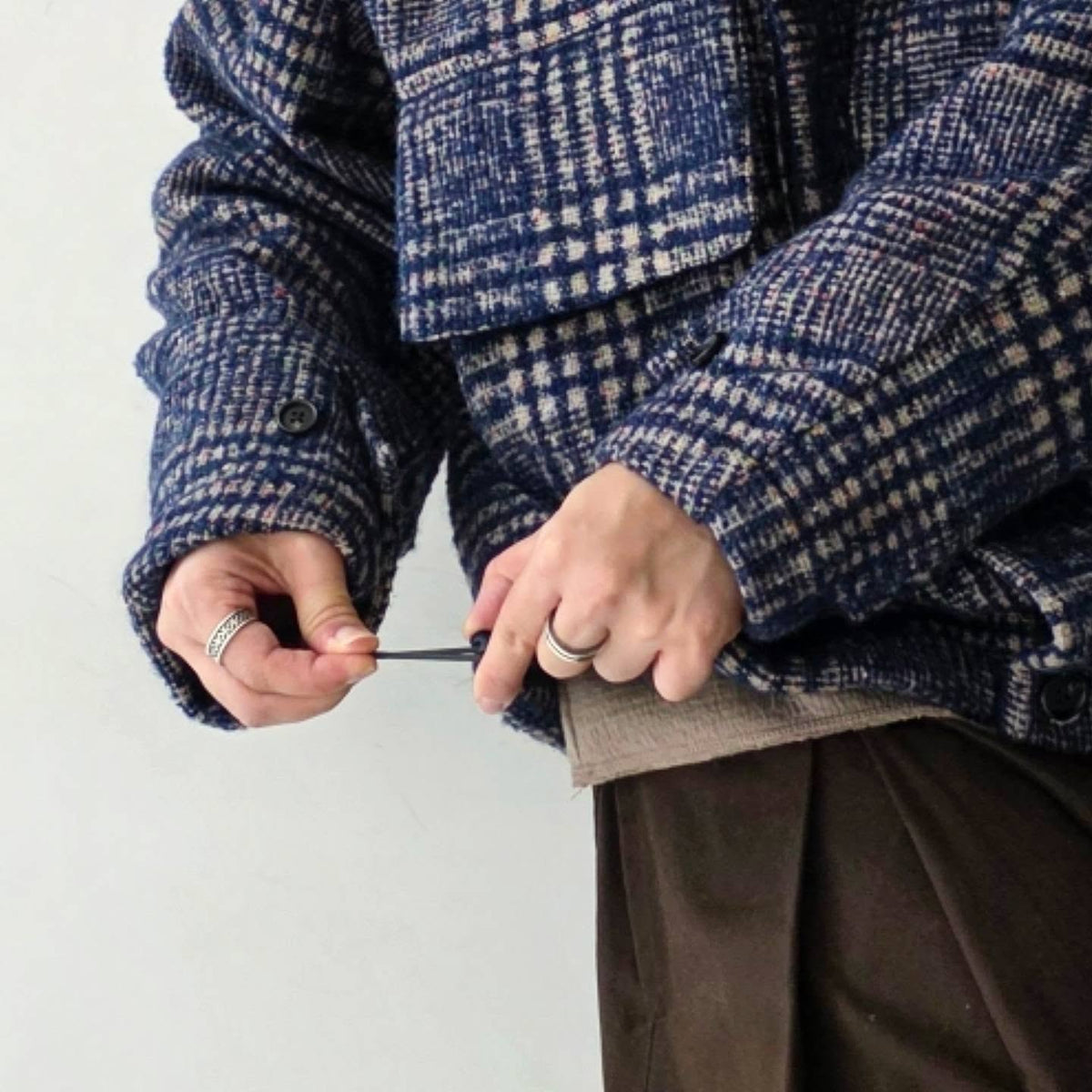 GANDER / Wool Peveril Jacket (Blue Check)