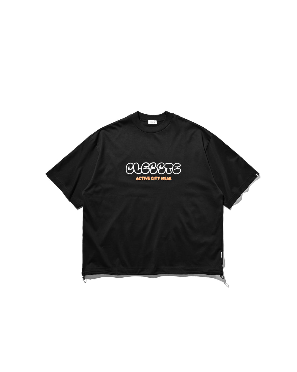 CLESSTE / Bubble Logo Print Massive T-Shirt With Drawstrings (Black)