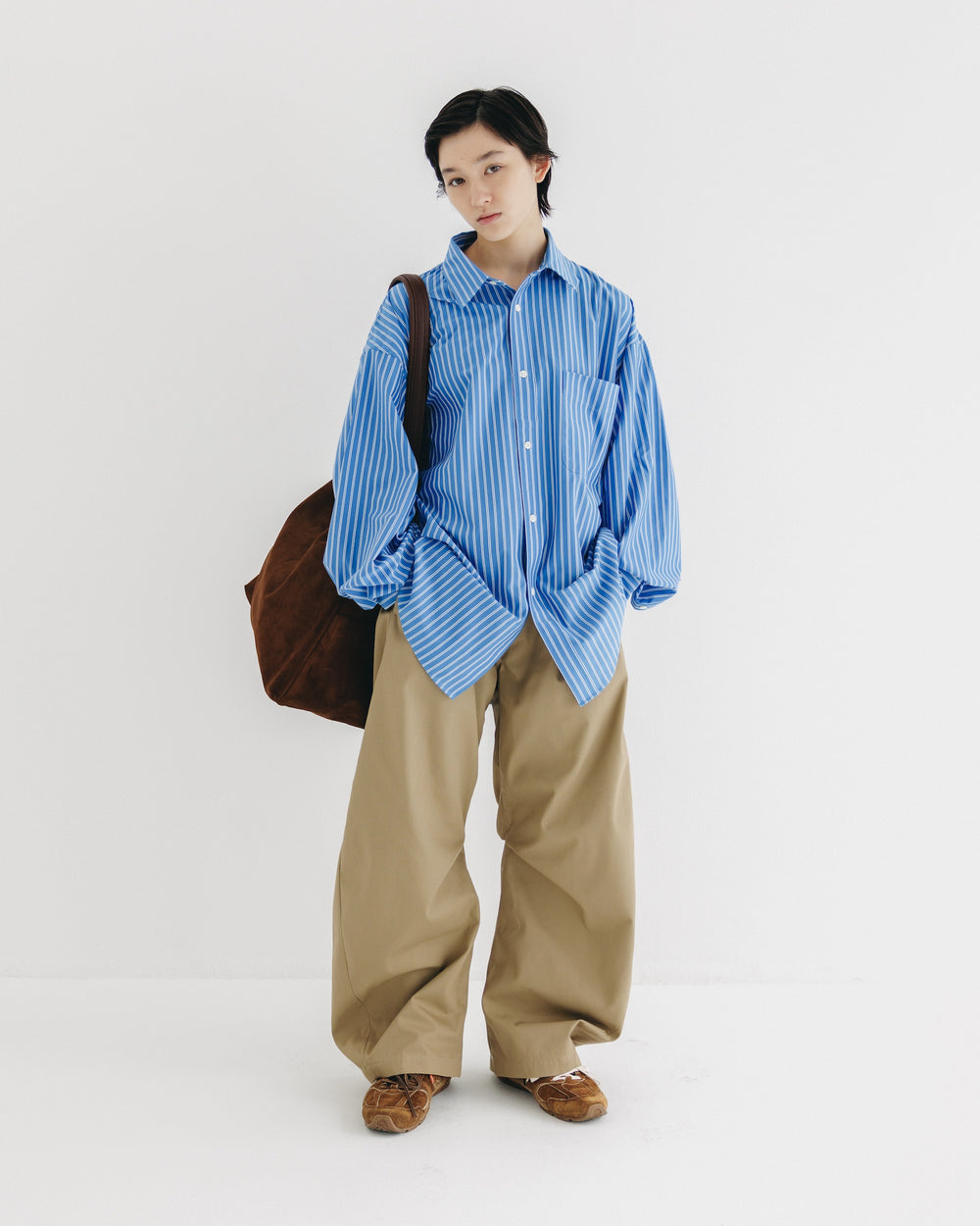 CLESSTE / 46G Knit Everyday L/S Shirt (Sax Blue Stripe)