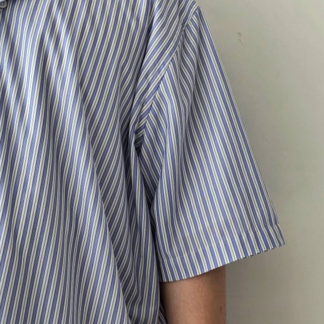 KANEMASA PHIL / 46G Stripe Ether Shirt (Sax Black)