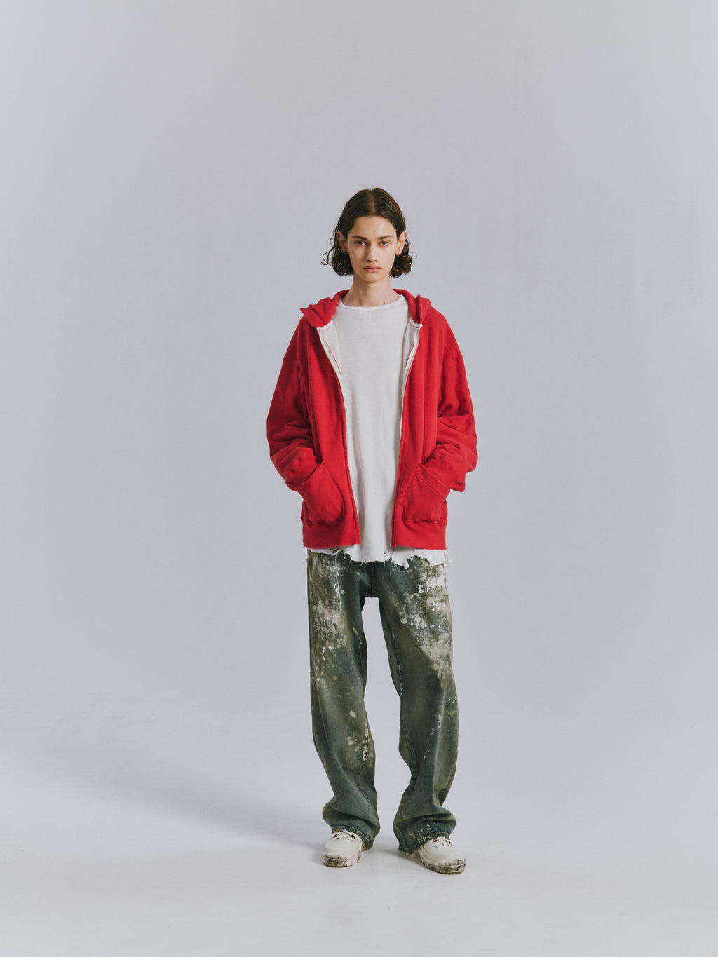 ANCELLM / Zip Up Hoodie (Red)