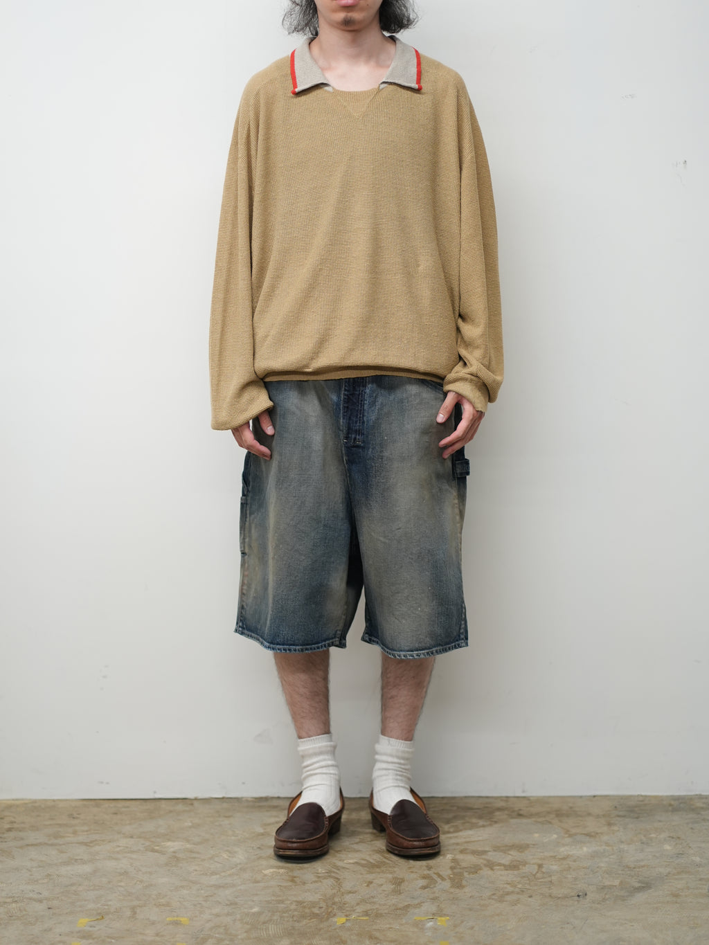 ANCELLM / Denim Painter Shorts (Indigo)