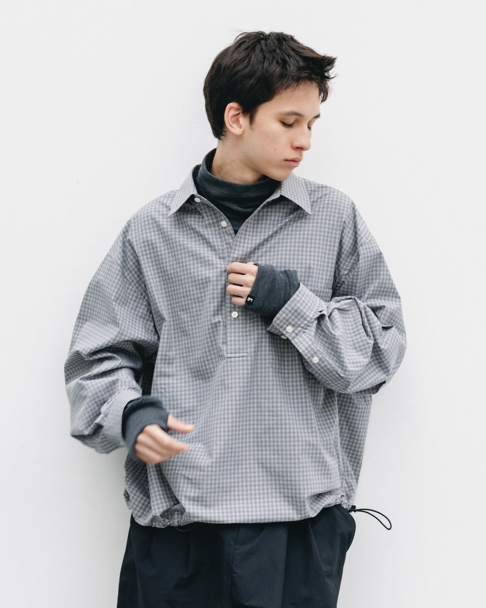 CLESSTE / Mini Plaid L/S Pullover Shirt (Gray)