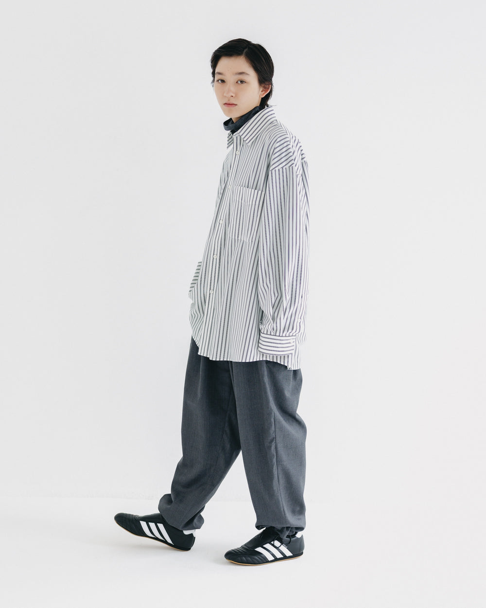 CLESSTE / 46G Knit Everyday L/S Shirt (White Stripe)