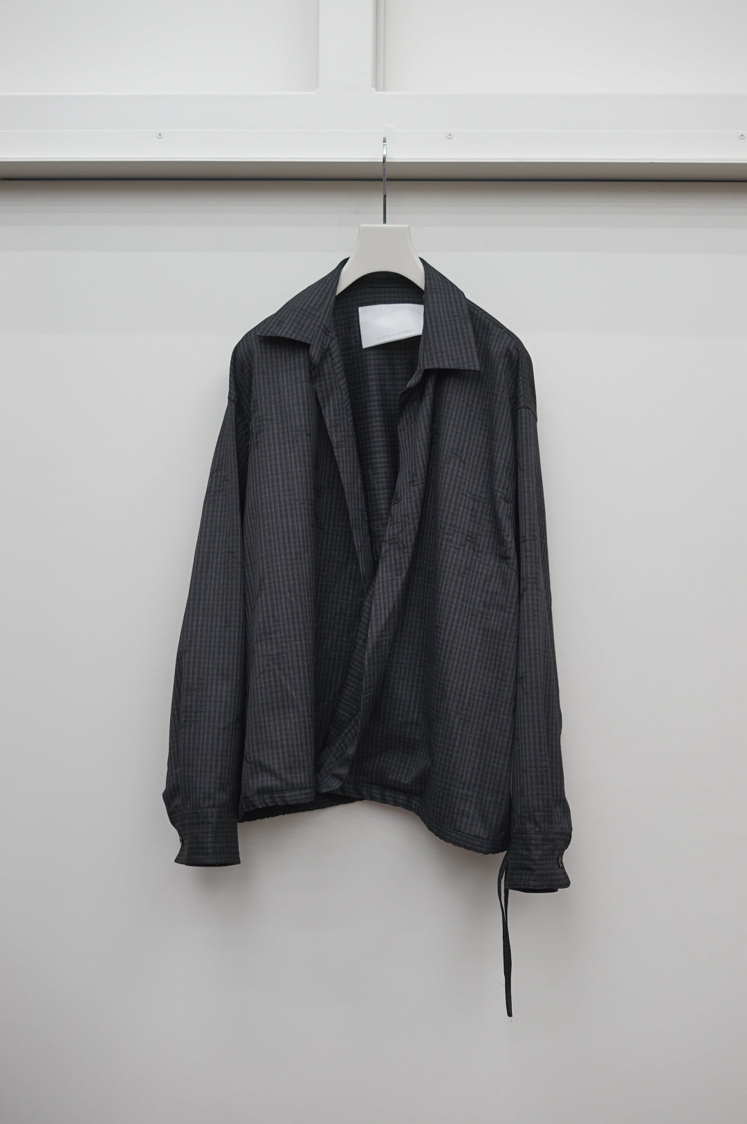NONNOTTE / Draping Overlap Shirt (Trace Bird Plaid)